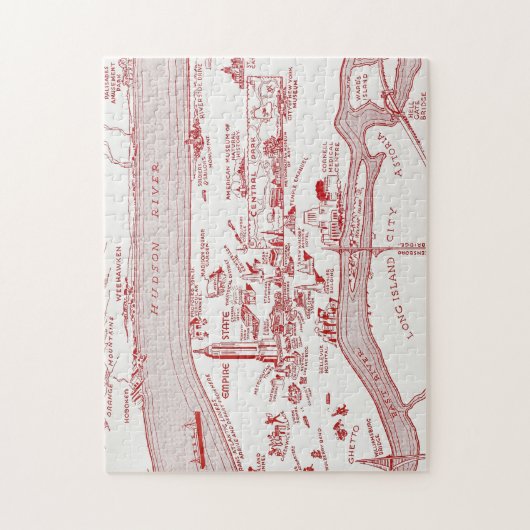 KAART: MANHATTAN, c1935 Legpuzzel (Verticaal)