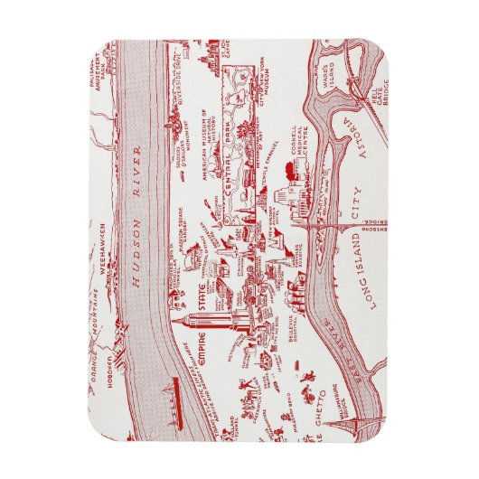 KAART: MANHATTAN, c1935 Magneet (Verticaal)