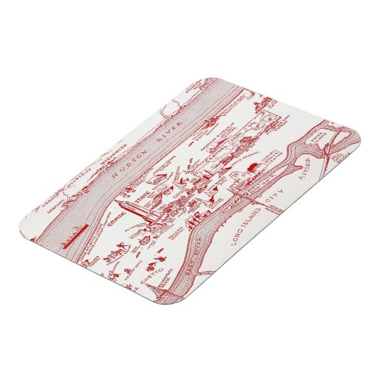 KAART: MANHATTAN, c1935 Magneet (Linkerzijde)