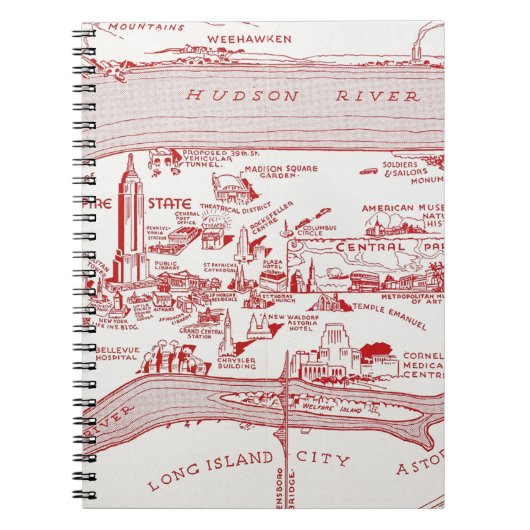 KAART: MANHATTAN, c1935 Notitieboek (Voorkant)