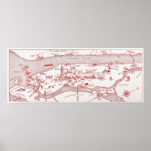 KAART: MANHATTAN, c1935 Poster