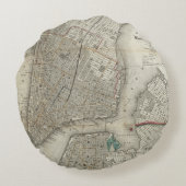 kaart Manhattan New York Rond Kussen (Achterkant)