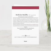 KAART Medicine Buddha - met uitleg en mantra (Achterkant)