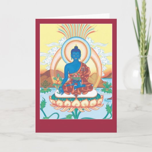 KAART Medicine Buddha - met uitleg en mantra (Voorkant)