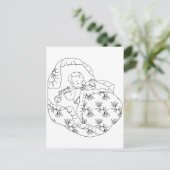 Kaart meisje baby shower Line Coloring (Staand voorkant)