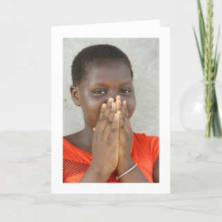 Kaart, "Meisje in een Oranjerode Kleding " Kaart