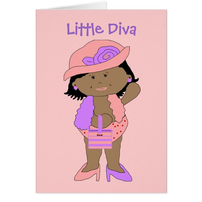 Kaart meisjes diva's worden geboren niet gemaakt 6 (Voorkant)