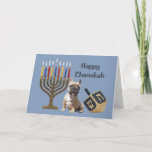 Kaart Menorah Dreidel (Bulldog Chanukah)<br><div class="desc">Het herdenken van familie en vrienden tijdens het Chanoekaseizoen is een prachtige manier om contact te houden met de mensen waar je van houdt en waar je om geeft. Ik heb met liefde en zorg een Chanoekaartje voor honden gemaakt en ik ben er zeker van dat iedereen die van honden...</div>