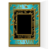 Kaart menu diner Blauwgroen Blauw Gold Black (Binnen (Links))