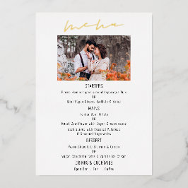 Kaart Menu Script Photo Wedding Luxury Real Folie