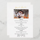 Kaart Menu Script Photo Wedding Luxury Real Folie (Voorkant / Achterkant)