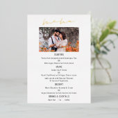 Kaart Menu Script Photo Wedding Luxury Real Folie (Staand Voorkant)