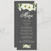 Kaart Menu Summer Flowers | Geel en grijs (Voorkant / Achterkant)