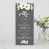 Kaart Menu Summer Flowers | Geel en grijs II (Staand voorkant)