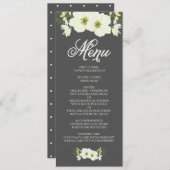 Kaart Menu Summer Flowers | Geel en grijs II (Voorkant / Achterkant)