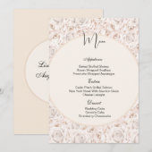 Kaart  menu Witte rozen (Voorkant / Achterkant)