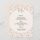 Kaart  menu Witte rozen (Voorkant / Achterkant)