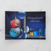 Kaart Merry Xmas cadeaudozen met kerstballen (Binnen)
