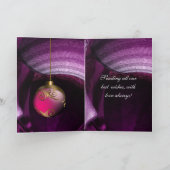 Kaart Merry Xmas Plum Pink Balls (Binnen)