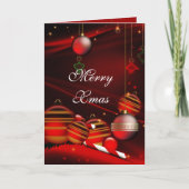 Kaart Merry Xmas Red Balls (Voorkant)