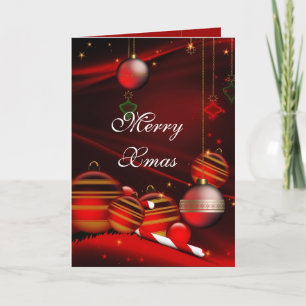 Kaart Merry Xmas Red Balls