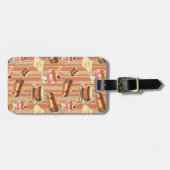  kaart met aardbeiendessert bagagelabel (Voorkant horizontaal)