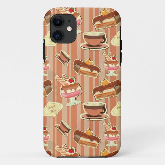 kaart met aardbeiendessert Case-Mate iPhone case (Achterkant)