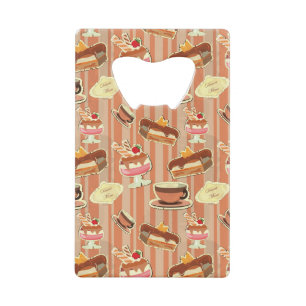 kaart met aardbeiendessert creditkaart flessenopener