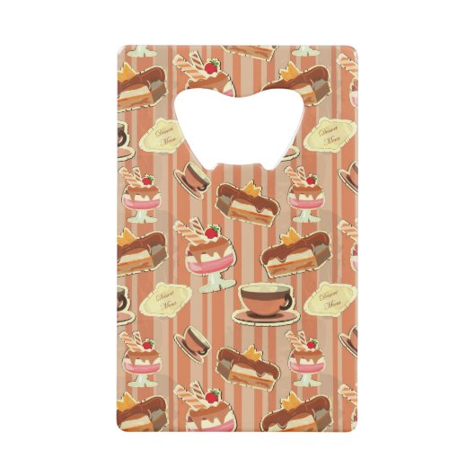 kaart met aardbeiendessert creditkaart flessenopener (Voorkant)