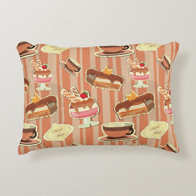  kaart met aardbeiendessert decoratief kussen (Voorkant)