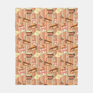  kaart met aardbeiendessert fleece deken