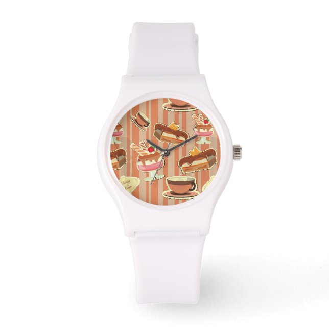  kaart met aardbeiendessert horloge (Voorkant)