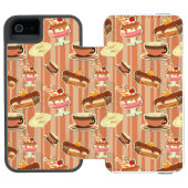  kaart met aardbeiendessert incipio iPhone portemonnee hoesje (Agenda Open)