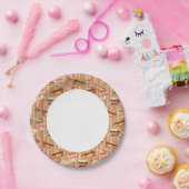  kaart met aardbeiendessert papieren bordje (Feest)