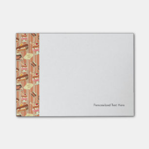 kaart met aardbeiendessert post-it® notes