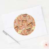  kaart met aardbeiendessert ronde sticker (Envelop)