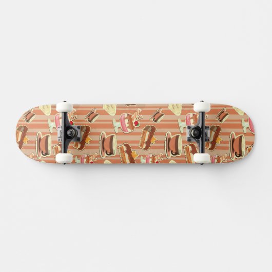  kaart met aardbeiendessert skateboard (Horizontaal)
