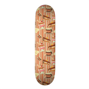  kaart met aardbeiendessert skateboard