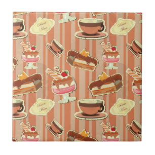 kaart met aardbeiendessert tegeltje