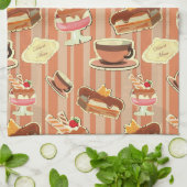  kaart met aardbeiendessert theedoek (Gevouwen)