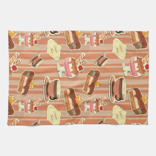  kaart met aardbeiendessert theedoek (Horizontaal)