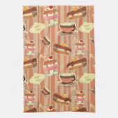  kaart met aardbeiendessert theedoek (Verticaal)