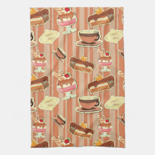  kaart met aardbeiendessert theedoek