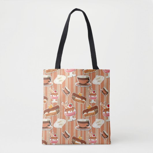  kaart met aardbeiendessert tote bag (Voorkant)