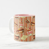 kaart met aardbeiendessert tweekleurige koffiemok (Voorkant links)