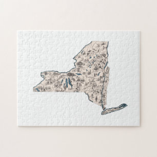 kaart met Afbeelding in New York Legpuzzel