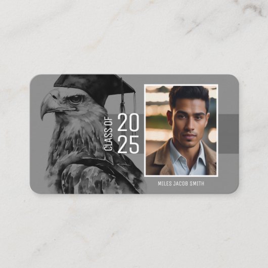 Kaart met afstuderen naam | arend visitekaartje (Voorkant)