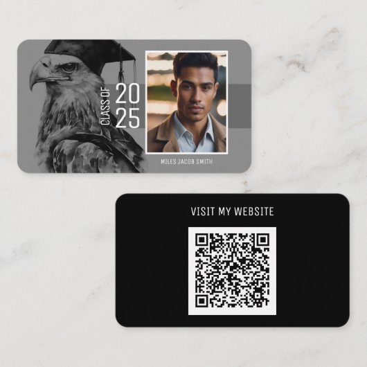 Kaart met afstuderen naam | arend visitekaartje (Voorkant / Achterkant)
