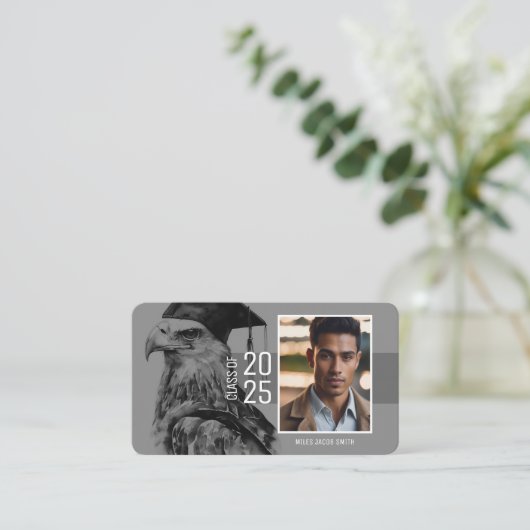 Kaart met afstuderen naam | arend visitekaartje (Staand voorkant)