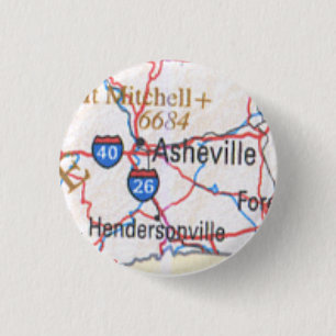 Kaart met Asheville/Hendersonville NC Button